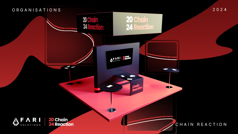 Turnkey exhibition and sponsor booths at Chain Reaction 2024 presented by FARI Solutions