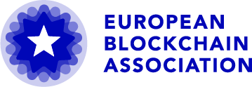 European Blockchain Association, logo, community partner of Chain Reaction 2024 by FARI Solutions